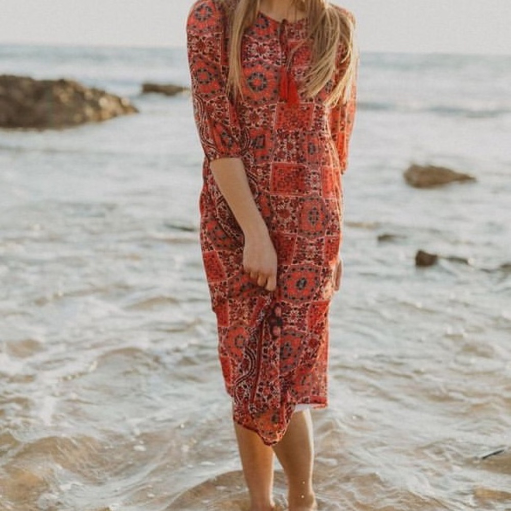 Piper & Scoot Red Boho Dress
